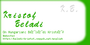 kristof beladi business card